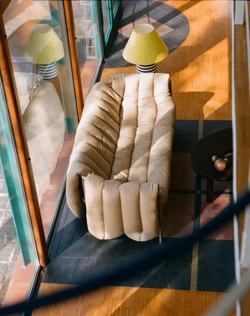 Puffy 2,5-sits soffa 205 cm - Natural-cream - Hem