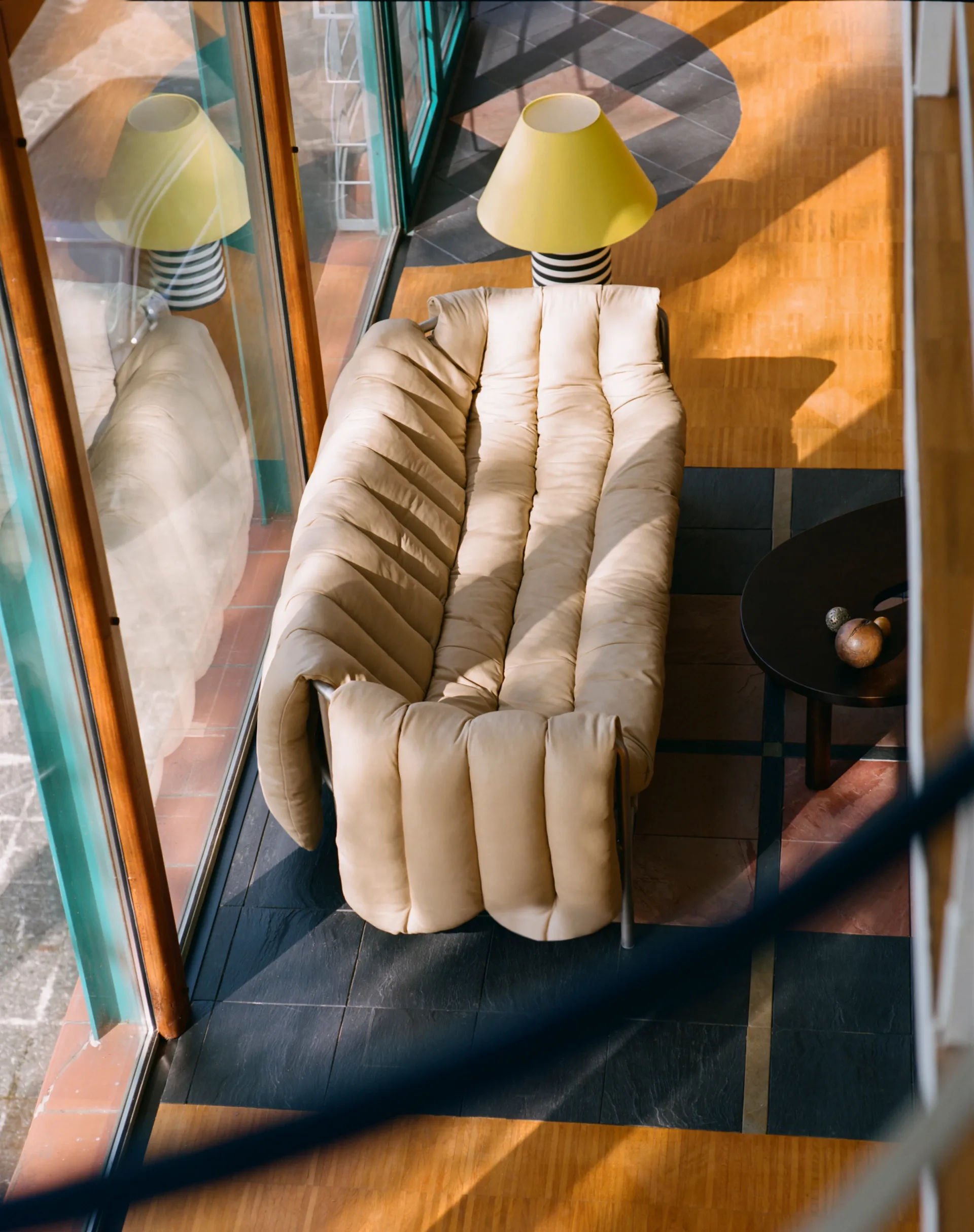 Puffy 2,5-sits soffa 205 cm, Natural-rostfritt stål Hem