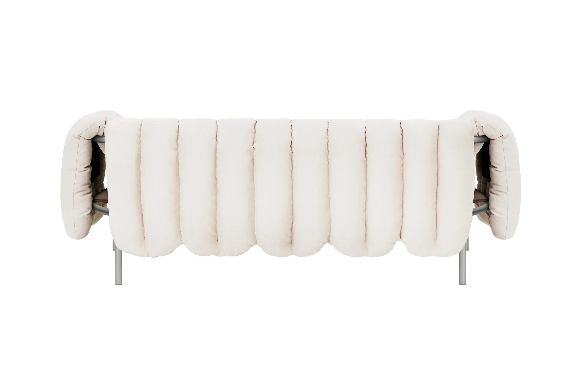 Puffy 2,5-sits soffa 205 cm, Natural-rostfritt stål Hem