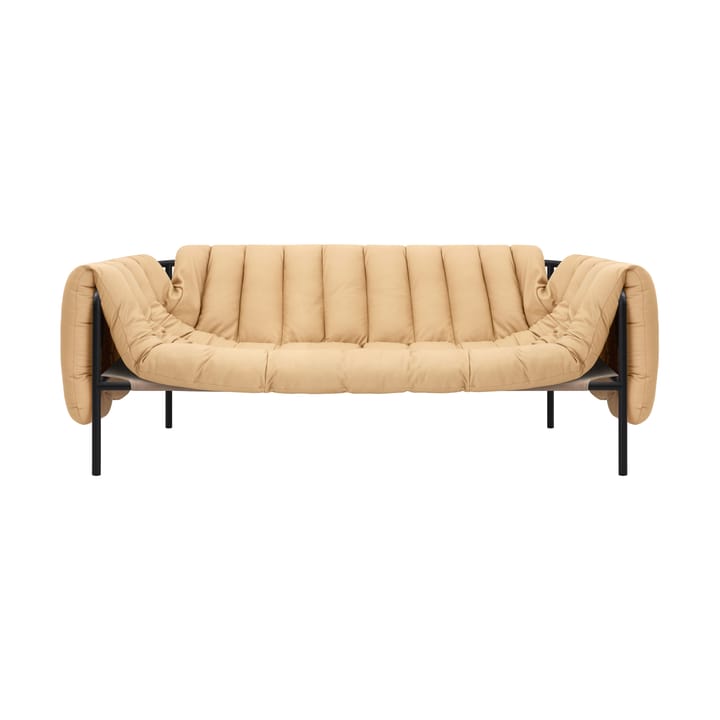 Puffy 2,5-sits soffa 205 cm - Sand leather-black grey - Hem