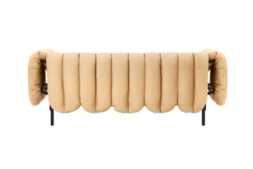 Puffy 2,5-sits soffa 205 cm - Sand leather-black grey - Hem