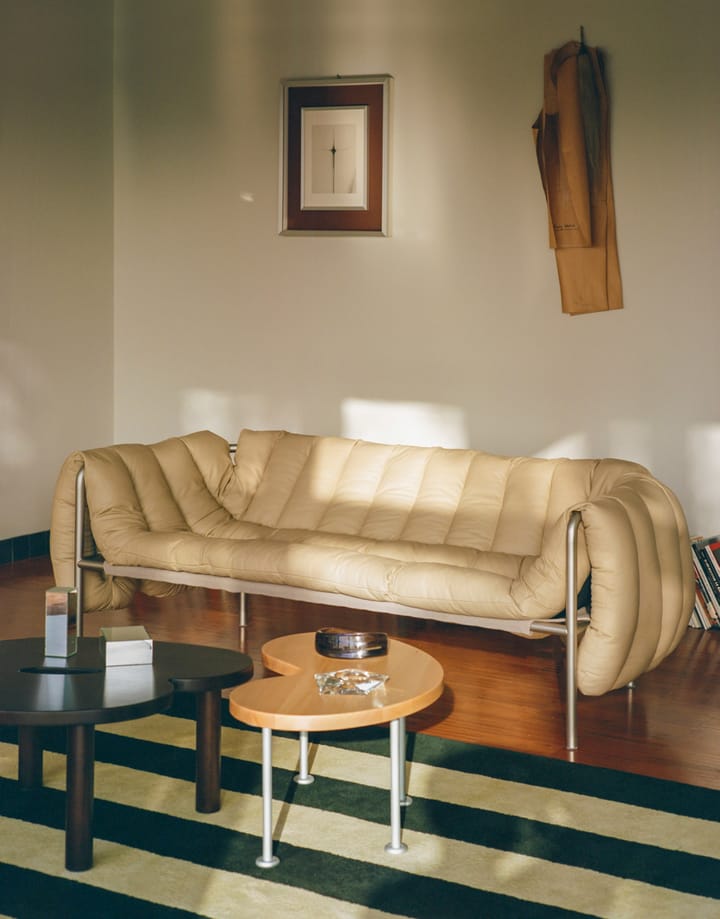 Puffy 2,5-sits soffa 205 cm, Sand leather-cream Hem