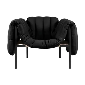Puffy loungefåtölj - Black leather-black grey - Hem