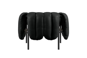 Puffy loungefåtölj - Black leather-black grey - Hem