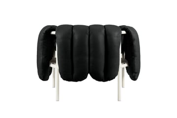 Puffy loungefåtölj - Black leather-cream - Hem