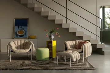 Puffy loungefåtölj - Eggshell-rostfritt stål - Hem