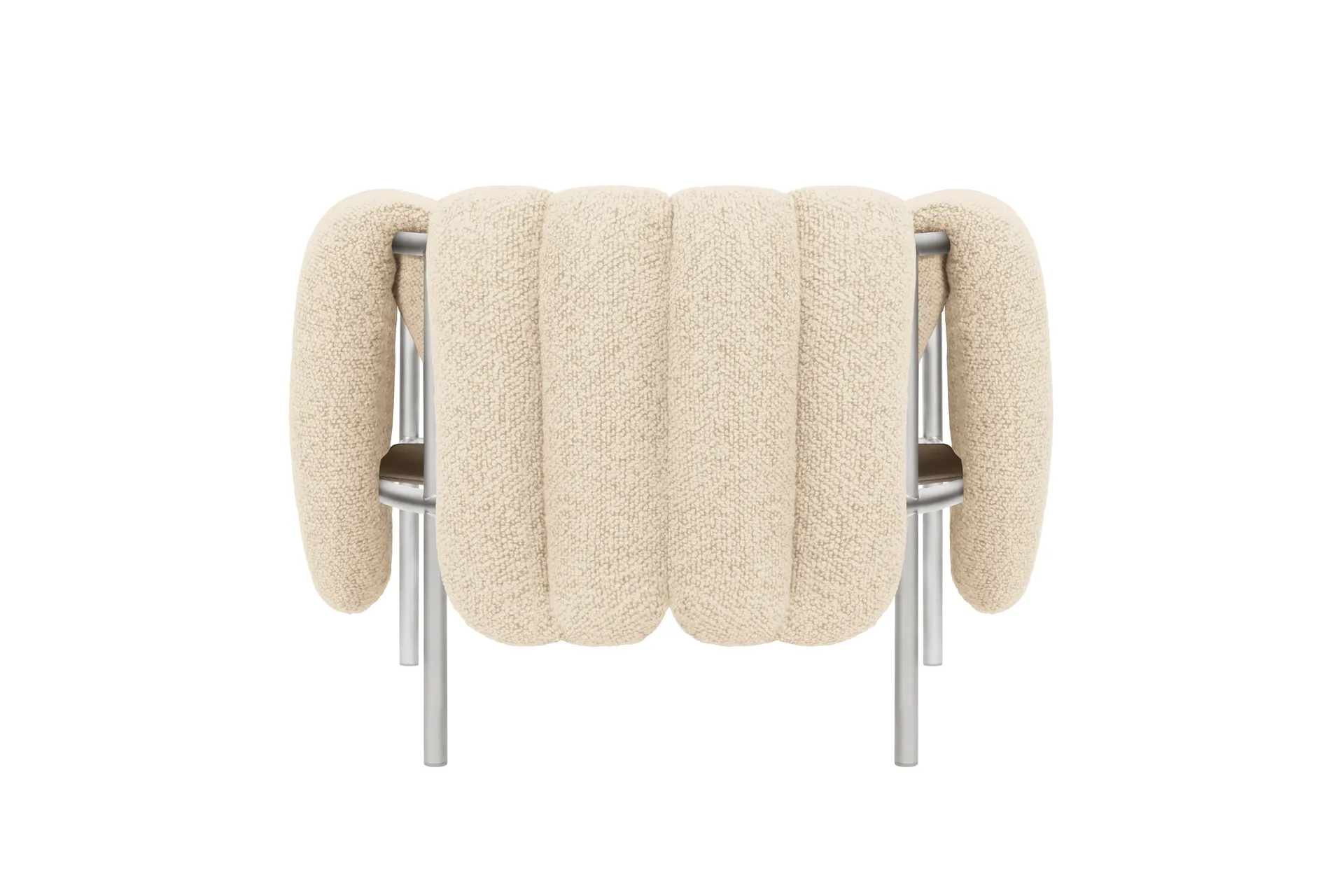 Puffy loungefåtölj, Eggshell-rostfritt stål Hem