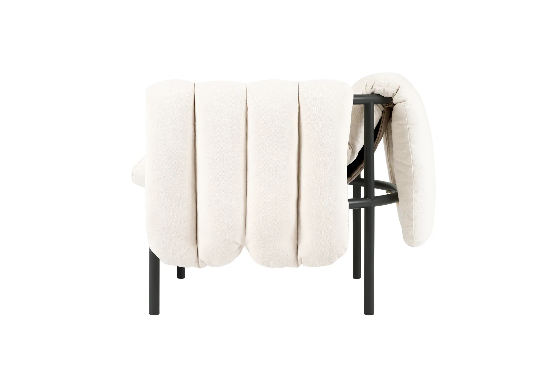 Puffy loungefåtölj, Natural-black grey Hem