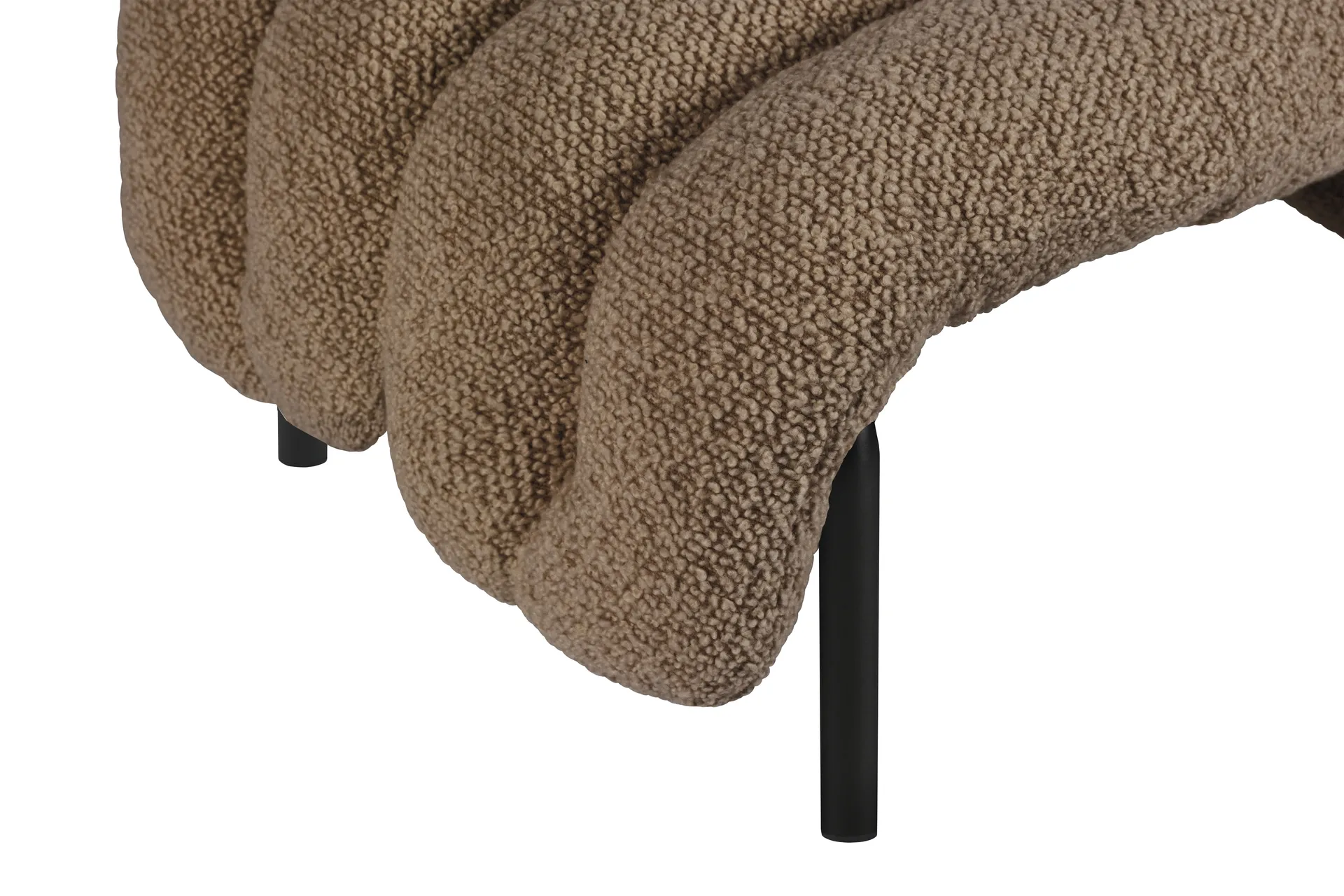 Puffy loungefåtölj + ottoman, Sawdust-black grey Hem