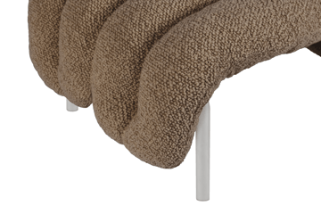 Puffy loungefåtölj + ottoman - Sawdust-stainless steel - Hem