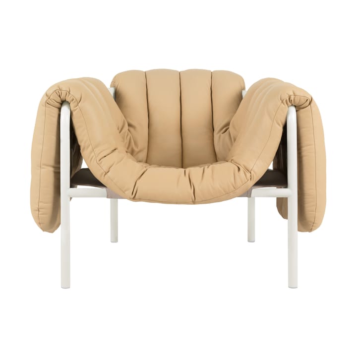 Puffy loungefåtölj - Sand leather-cream - Hem