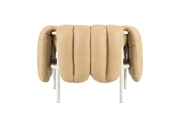 Puffy loungefåtölj - Sand leather-cream - Hem