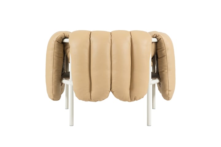 Puffy loungefåtölj, Sand leather-cream Hem