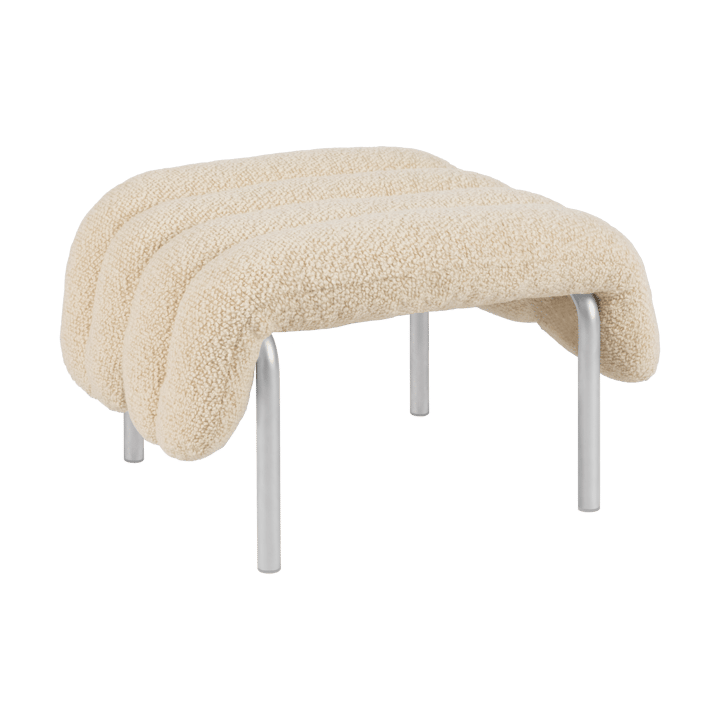 Puffy ottoman 58x67 cm - Eggshell-rostfritt stål - Hem
