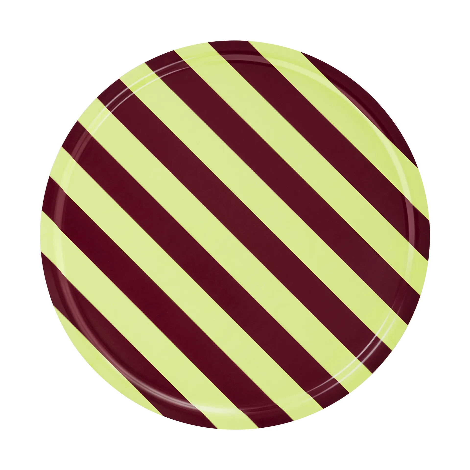 Stripe bricka Large Ø65 cm, Butter-burgundy Hem