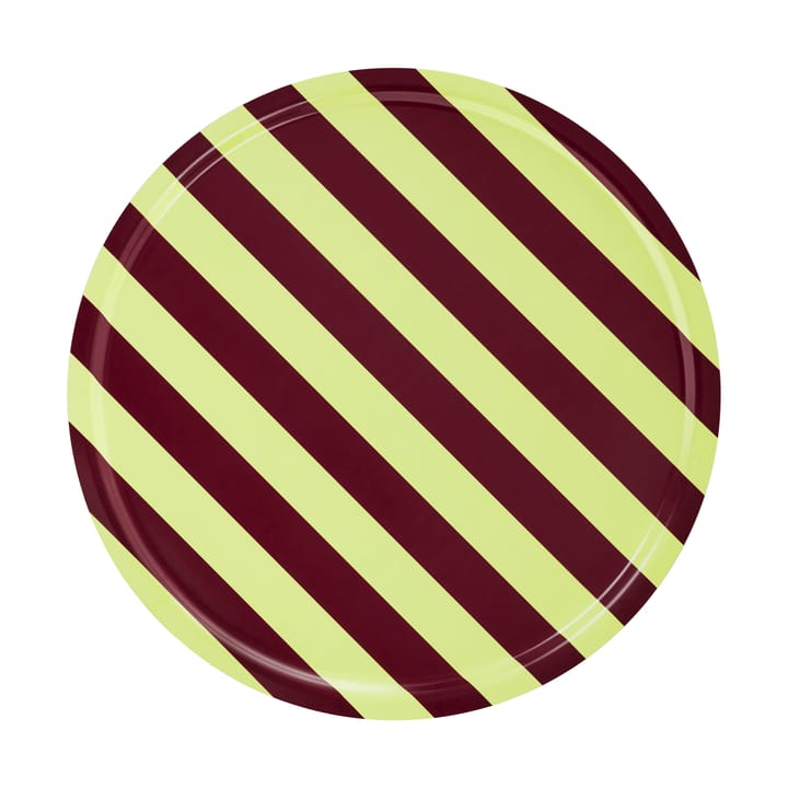 Stripe bricka Large Ø65 cm - Butter-burgundy - Hem