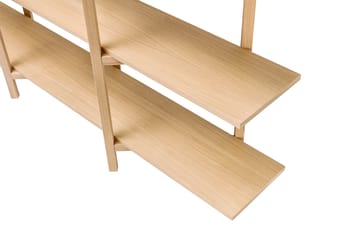 Zig Zag hylla Media 194x57 cm - Ek - Hem
