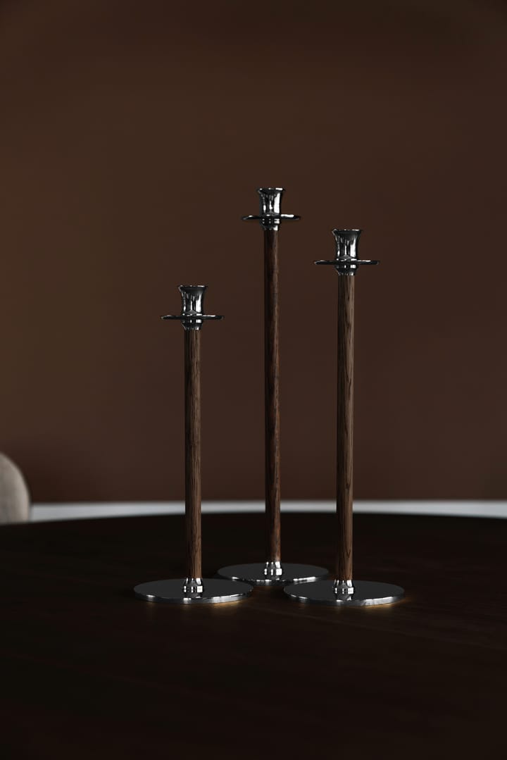 Alto Basso ljusstake 30 cm, Förnicklad mässing Hilke Collection