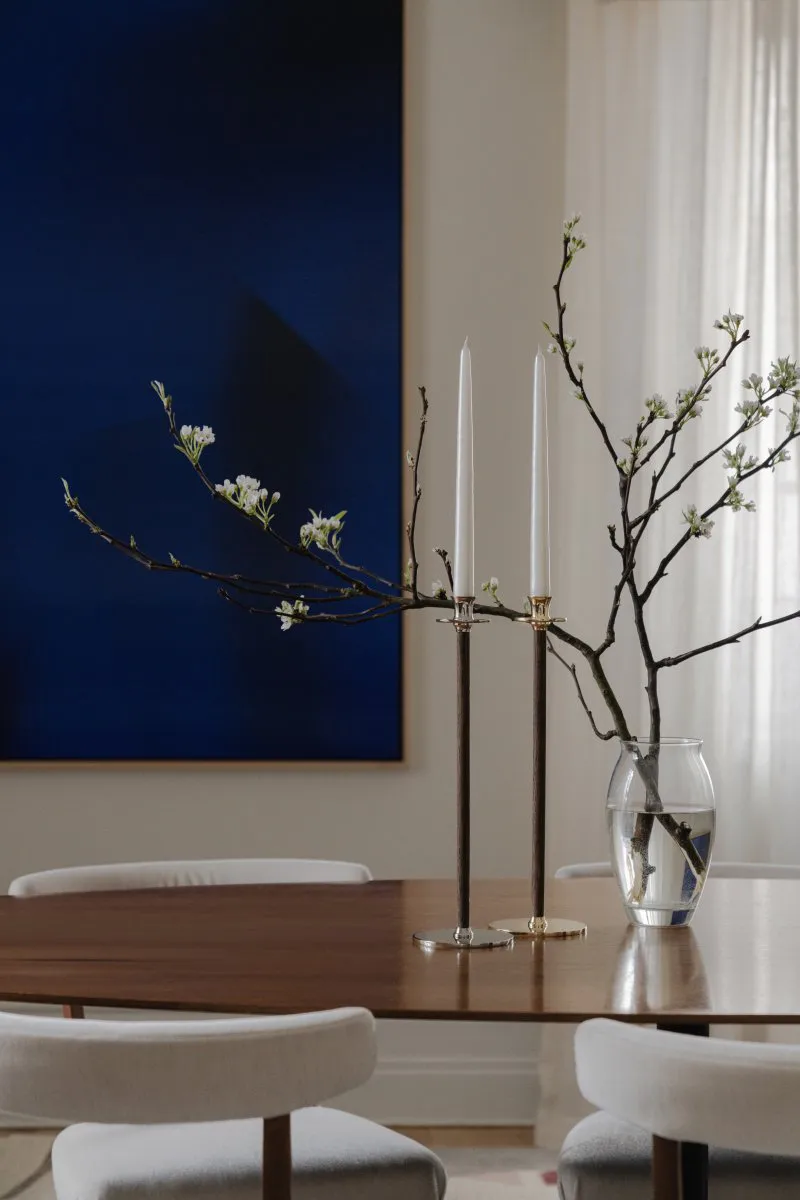 Alto Basso ljusstake, Förnicklad mässing Hilke Collection