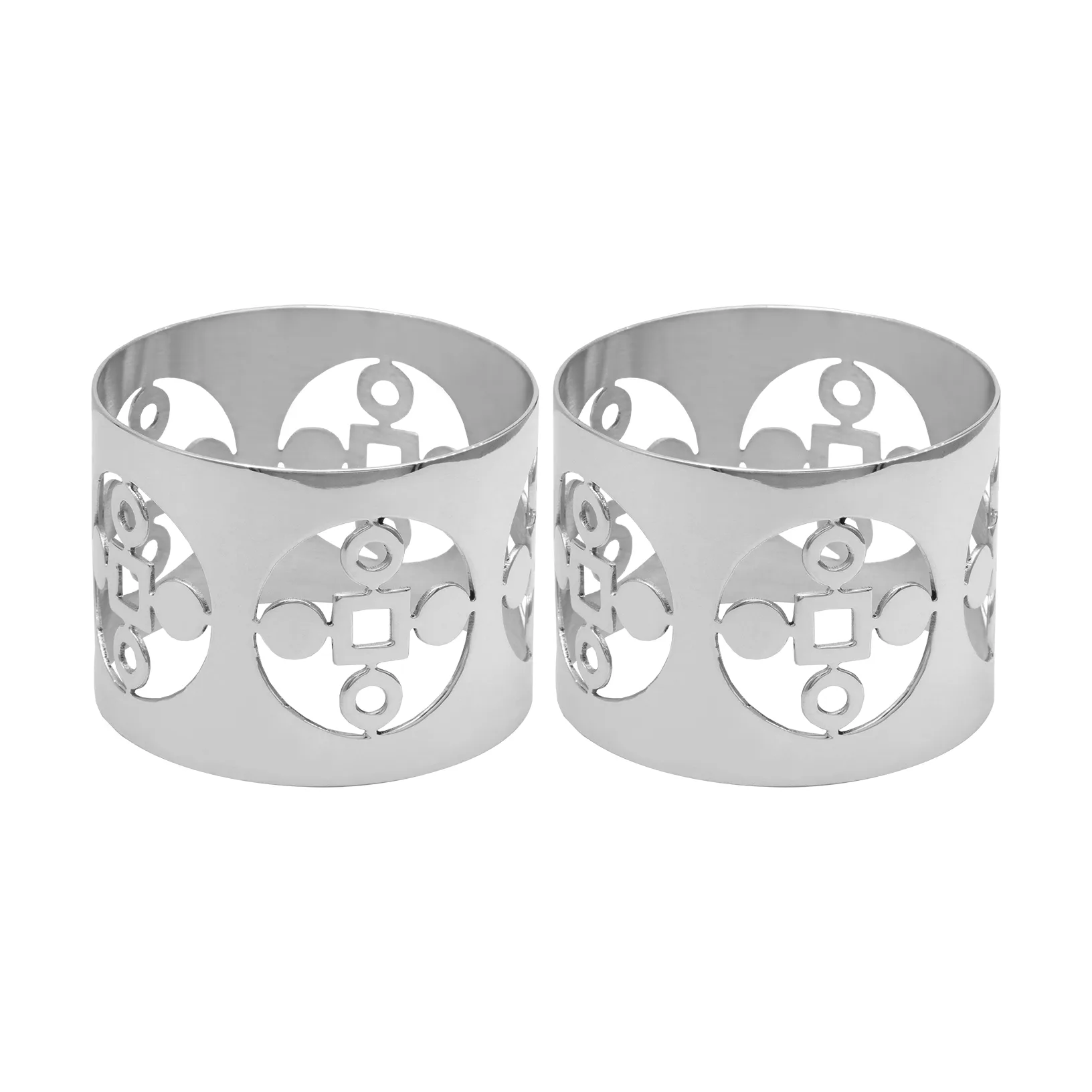 Anima Gemella servettring 2-pack, Förnicklad mässing Hilke Collection