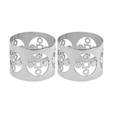 Anima Gemella servettring 2-pack - Förnicklad mässing - Hilke Collection