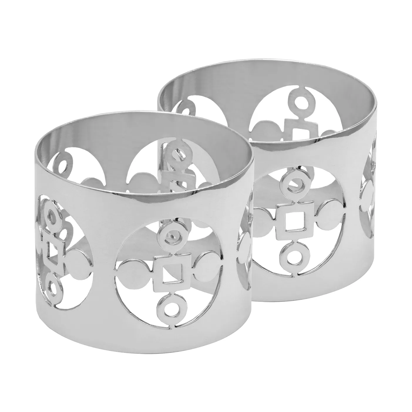 Anima Gemella servettring 2-pack, Förnicklad mässing Hilke Collection