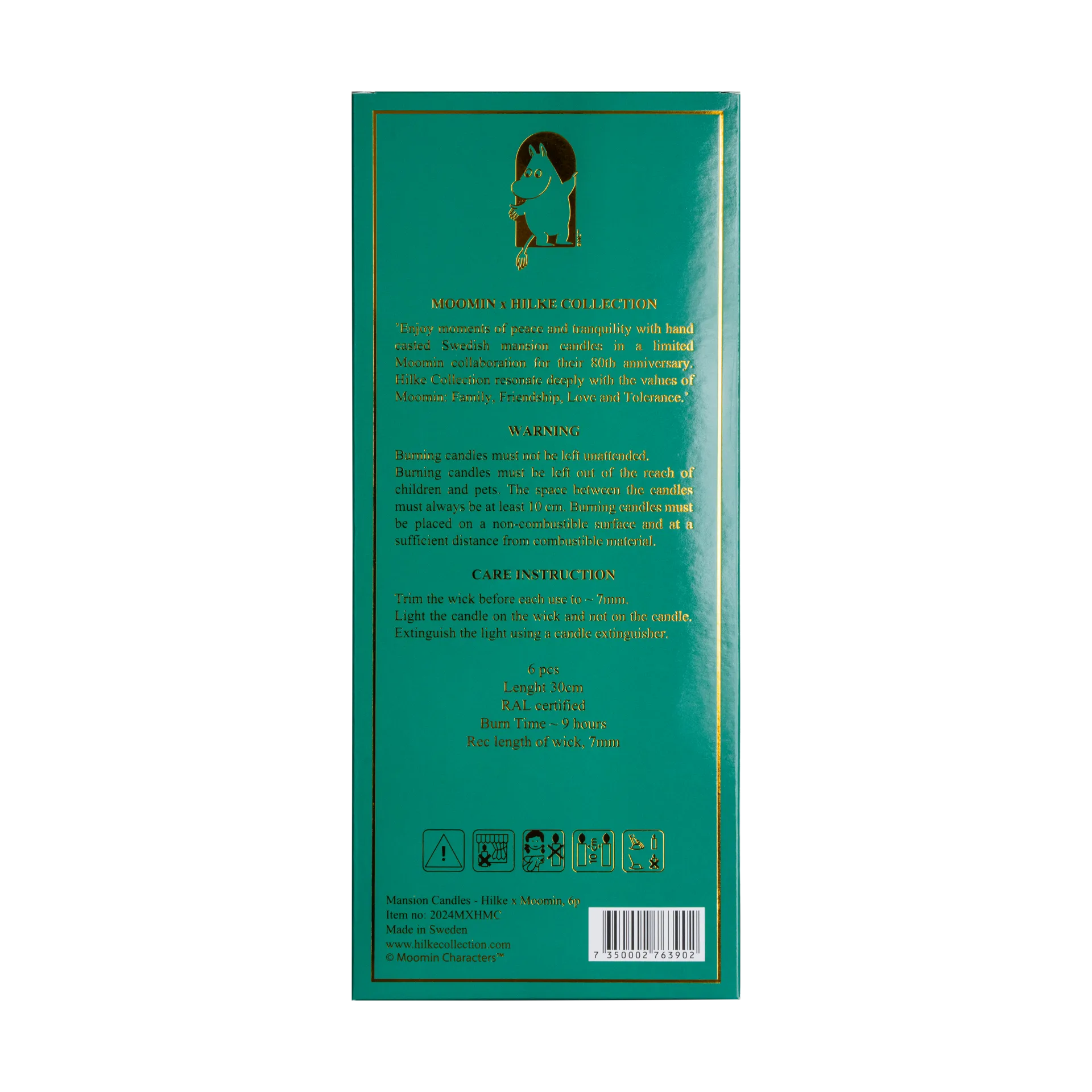 Herrgårdsljus 30 cm 6-pack, Mumin Hilke Collection