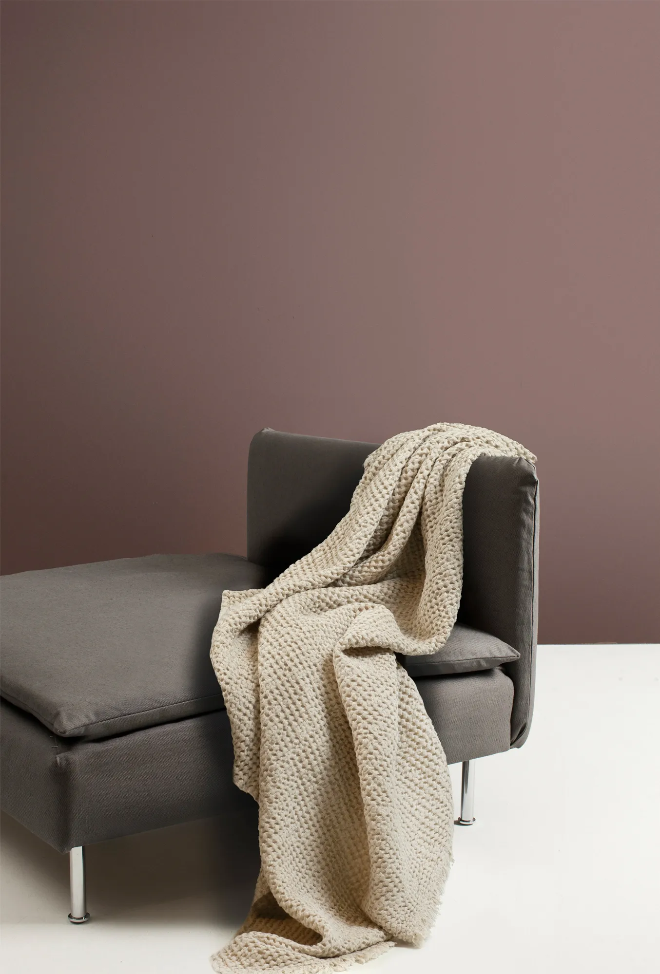 Angeline pläd 130x170 cm, Oatmeal Himla