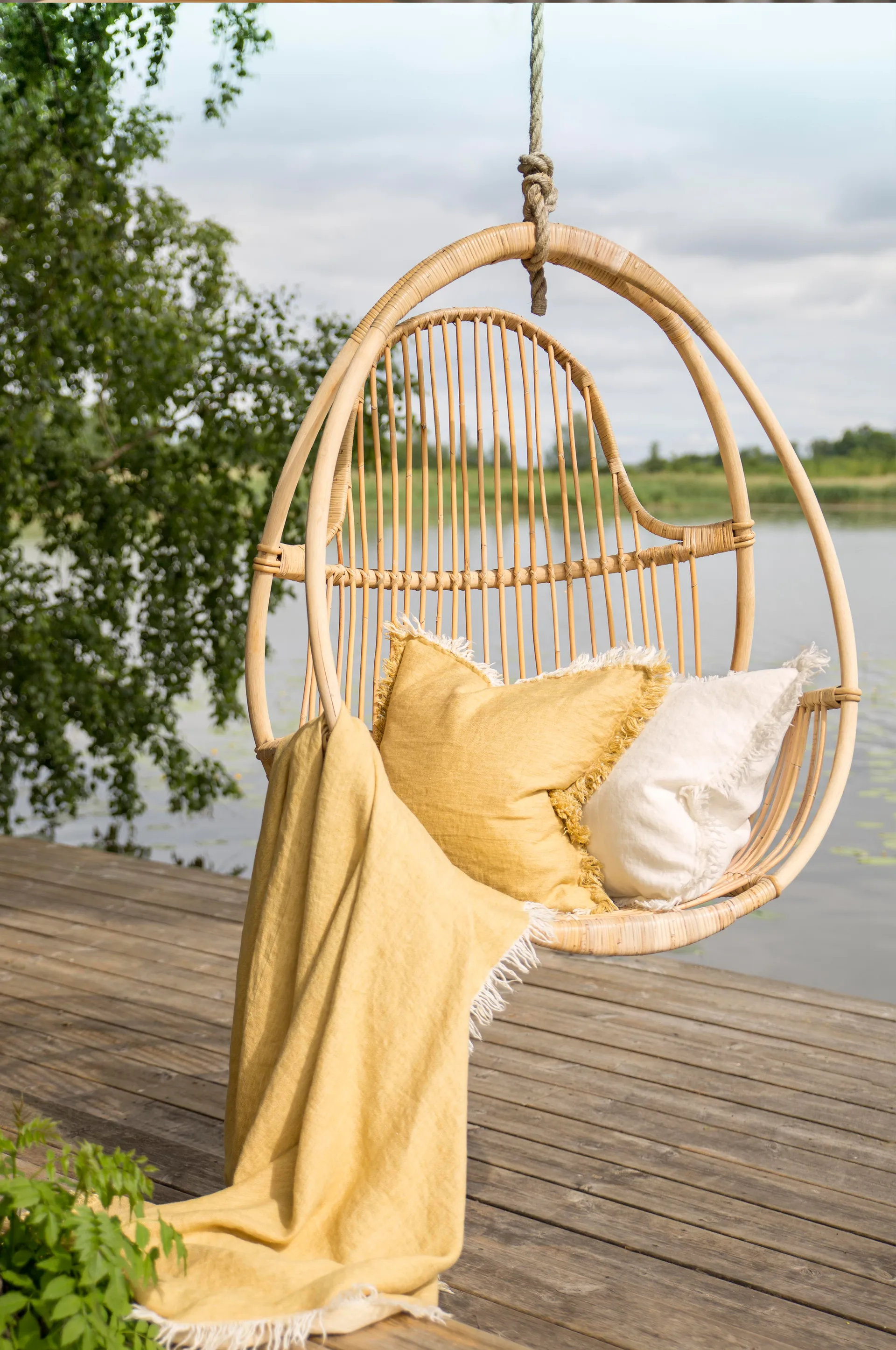 Merlin pläd i linne 130x170 cm, Honey (gul) Himla