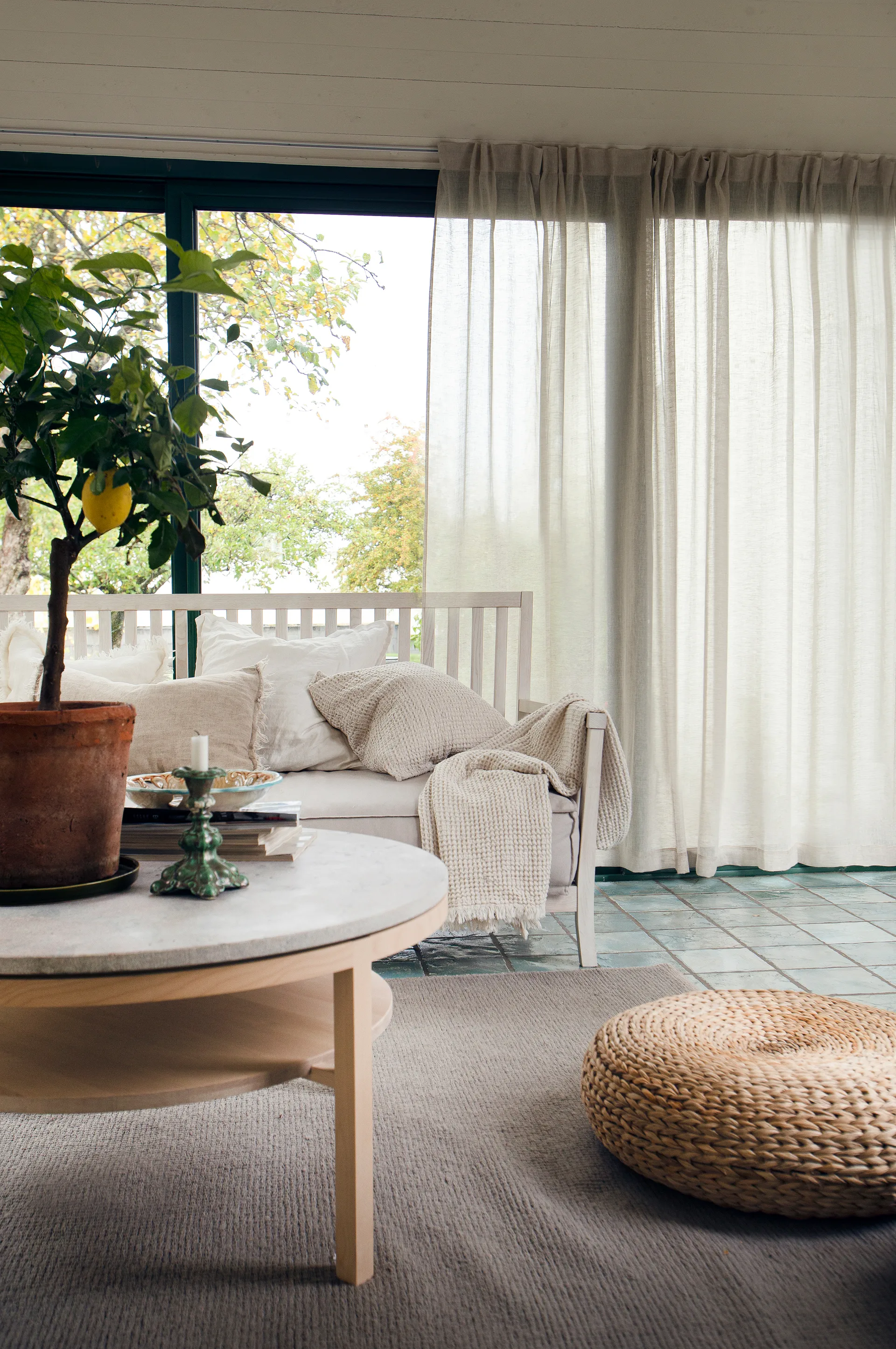 Skylight gardin med veckband 280x290 cm, Oatmeal Himla