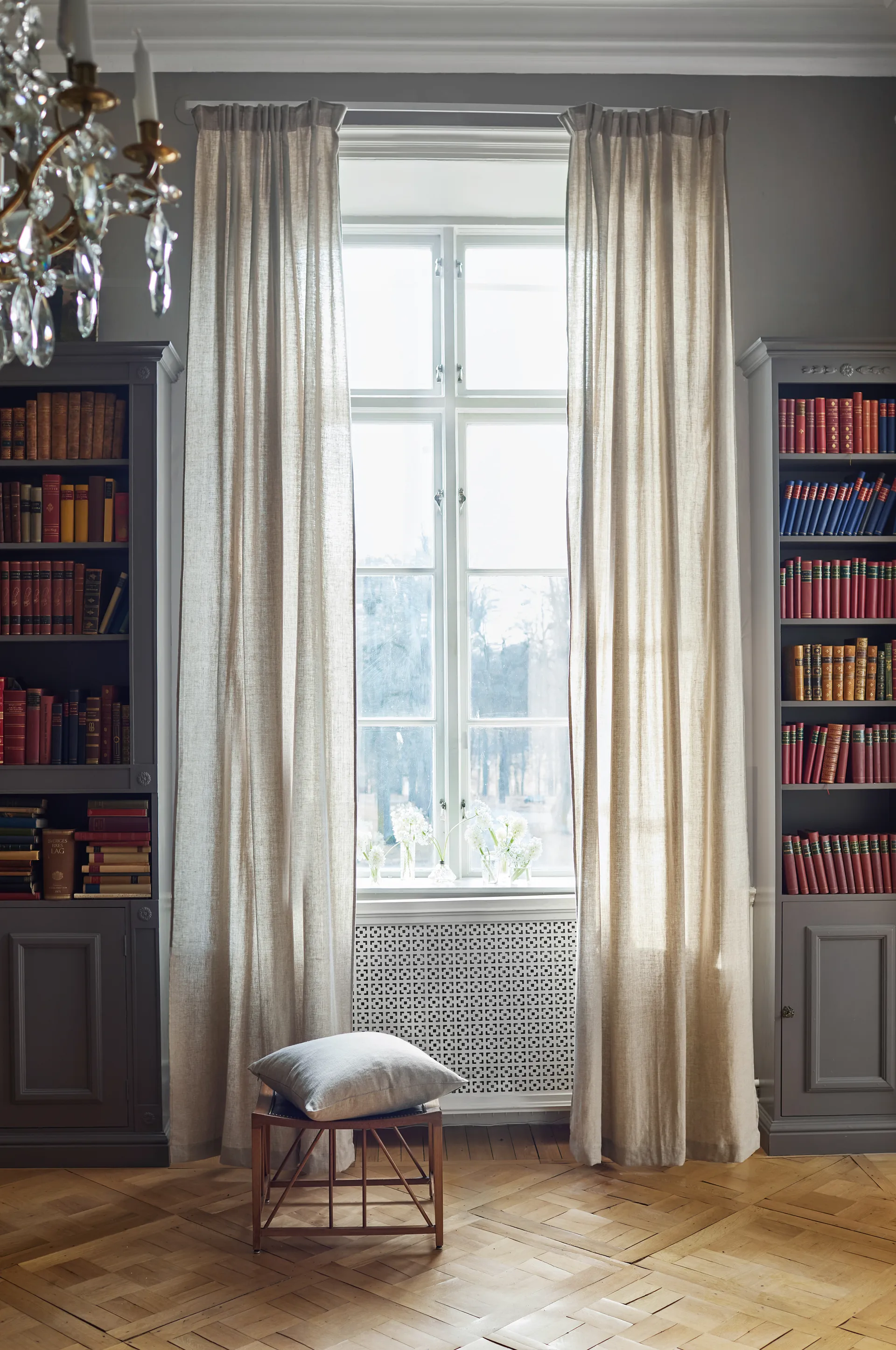 Woodland gardin med veckband 135x250 cm, Natural Himla