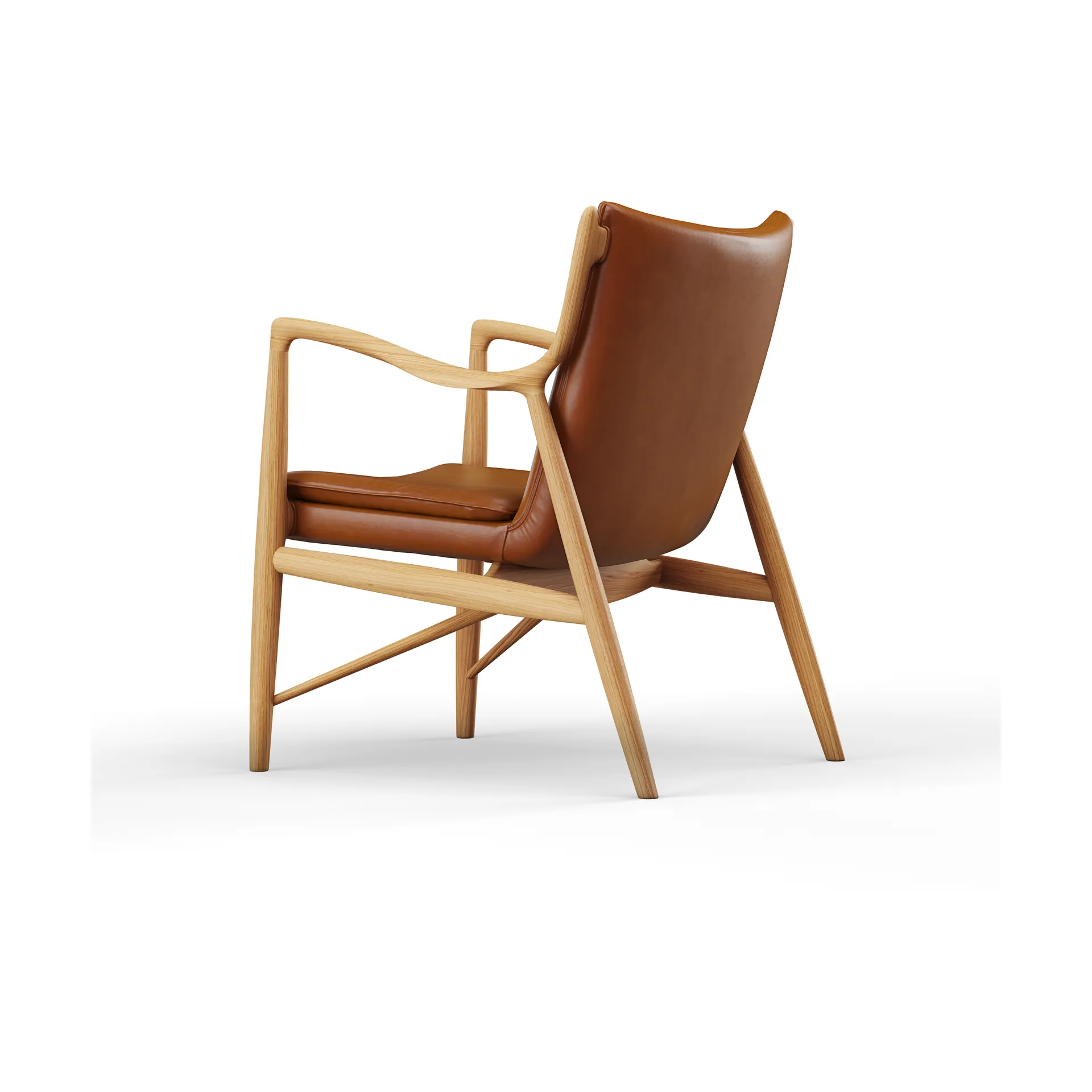 45 Chair fåtölj, Ek-nevada cognac NV2488S House of Finn Juhl