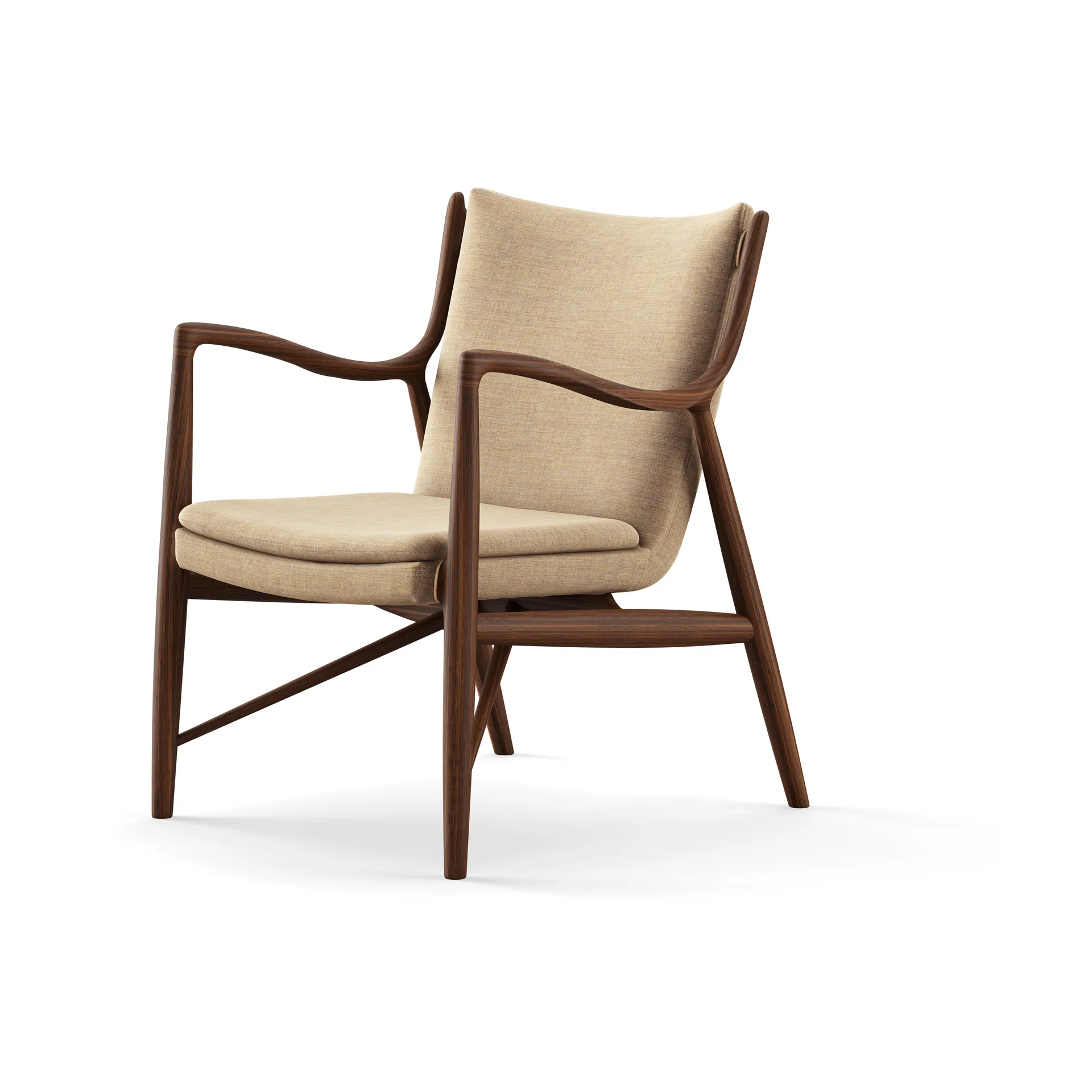 45 Chair fåtölj, Valnöt-upholstered remix 242 House of Finn Juhl