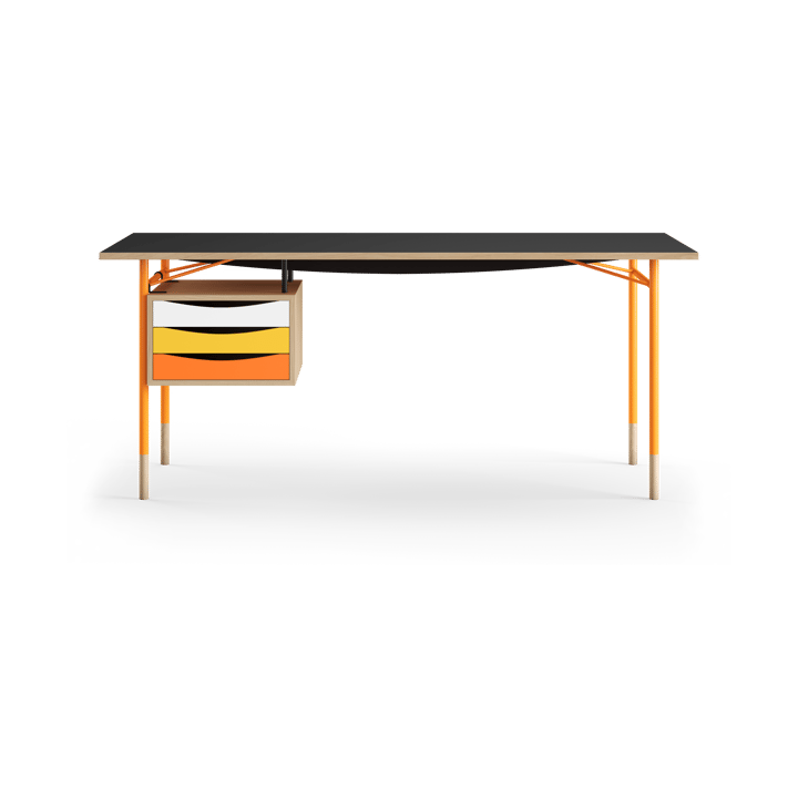 Nyhavn desk skrivbord med skrivbordslådor, Lj ek-sv laminat-orange ben varm House of Finn Juhl