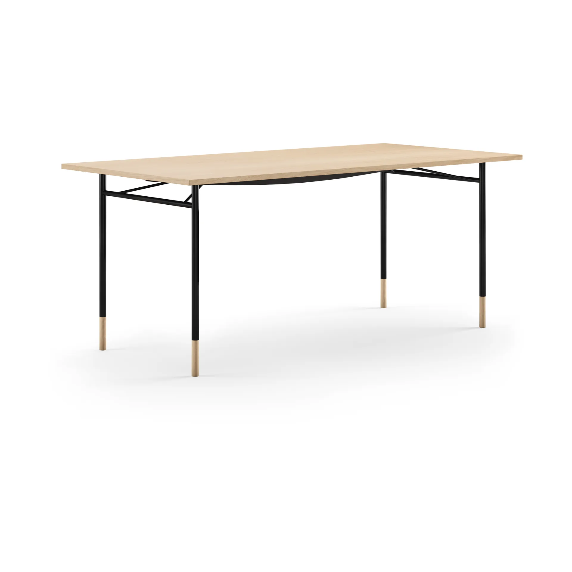 Nyhavn desk skrivbord utan skrivbordslådor, Ljus ek-svarta ben House of Finn Juhl