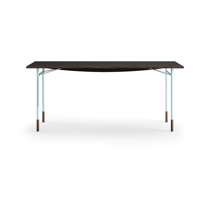 Nyhavn desk skrivbord utan skrivbordslådor, Valnöt-svart laminat-blå ben House of Finn Juhl