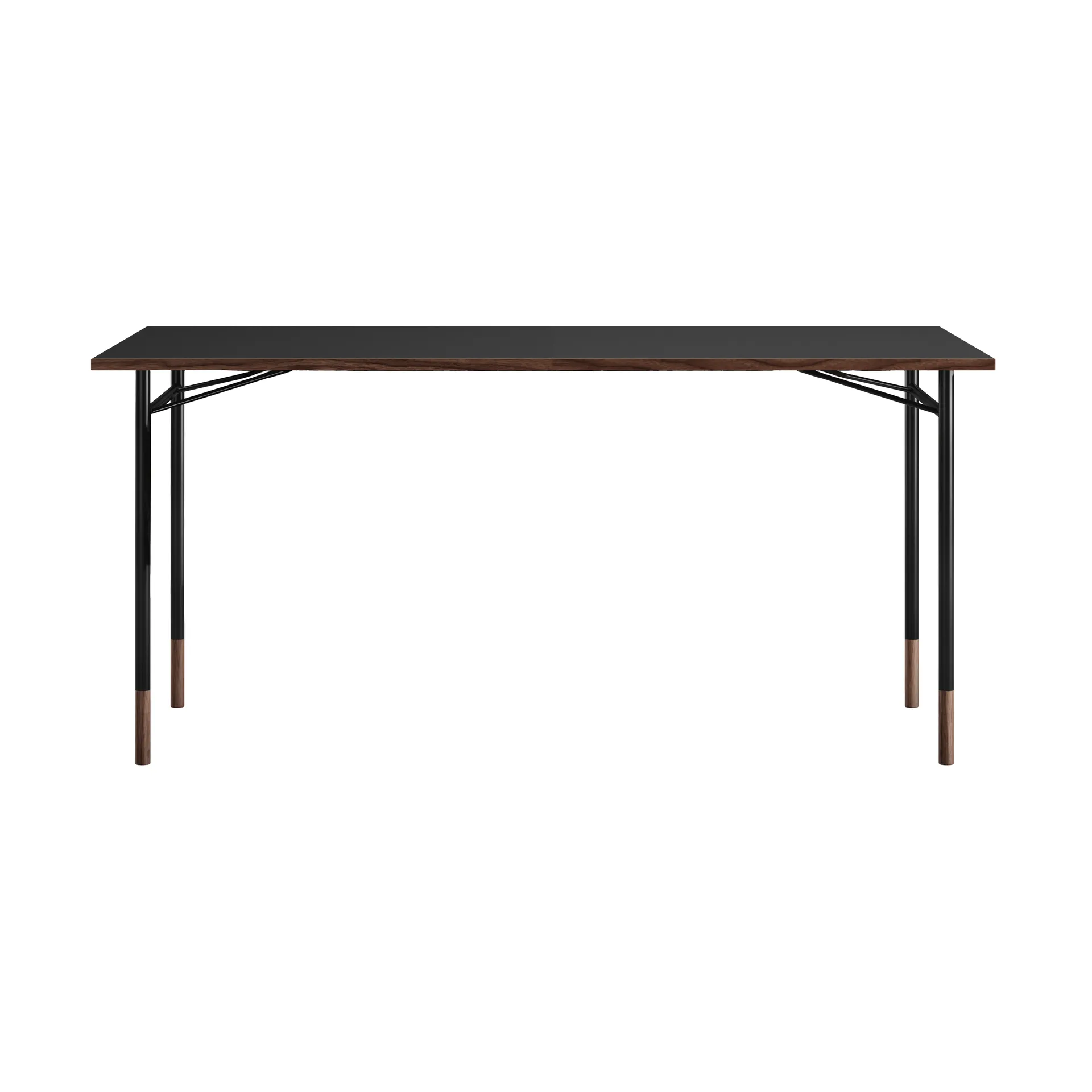 Nyhavn desk skrivbord utan skrivbordslådor, valnöt-svart linoleum House of Finn Juhl