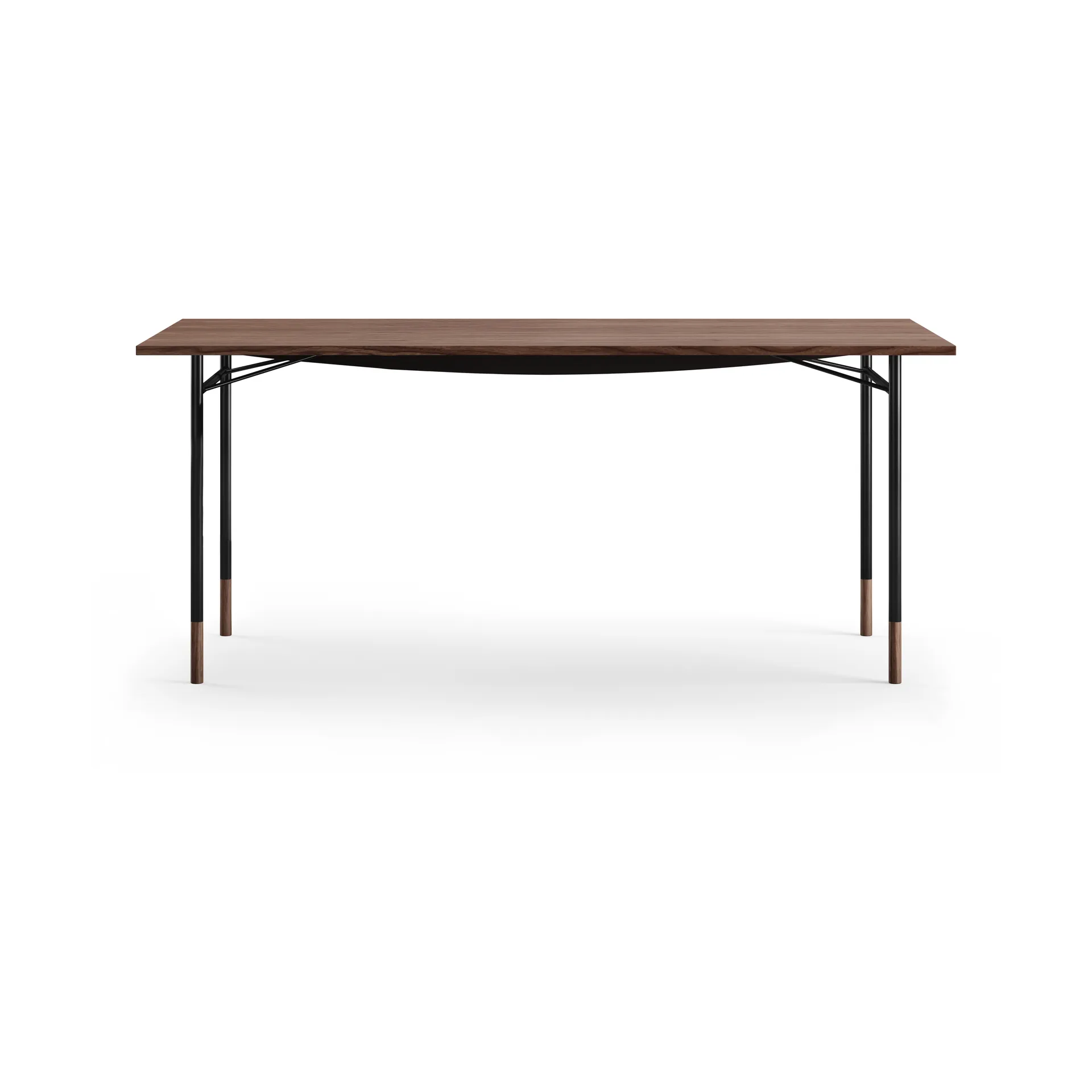 Nyhavn desk skrivbord utan skrivbordslådor, Valnöt-svarta ben House of Finn Juhl