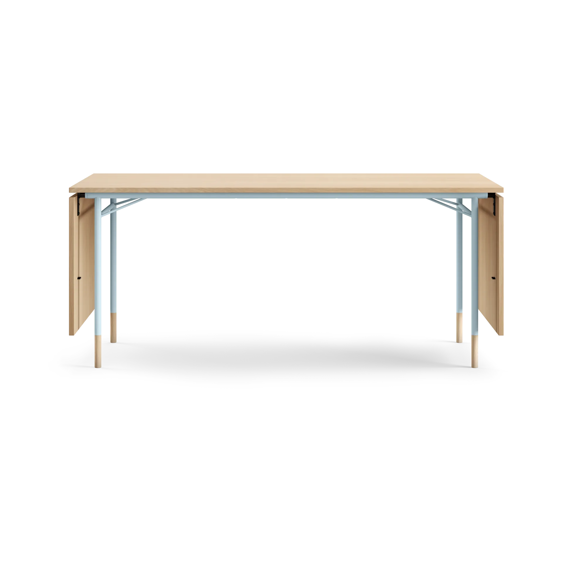 Nyhavn Dining Table matbord med klaffar, Ljus ek-ljusblå ben House of Finn Juhl