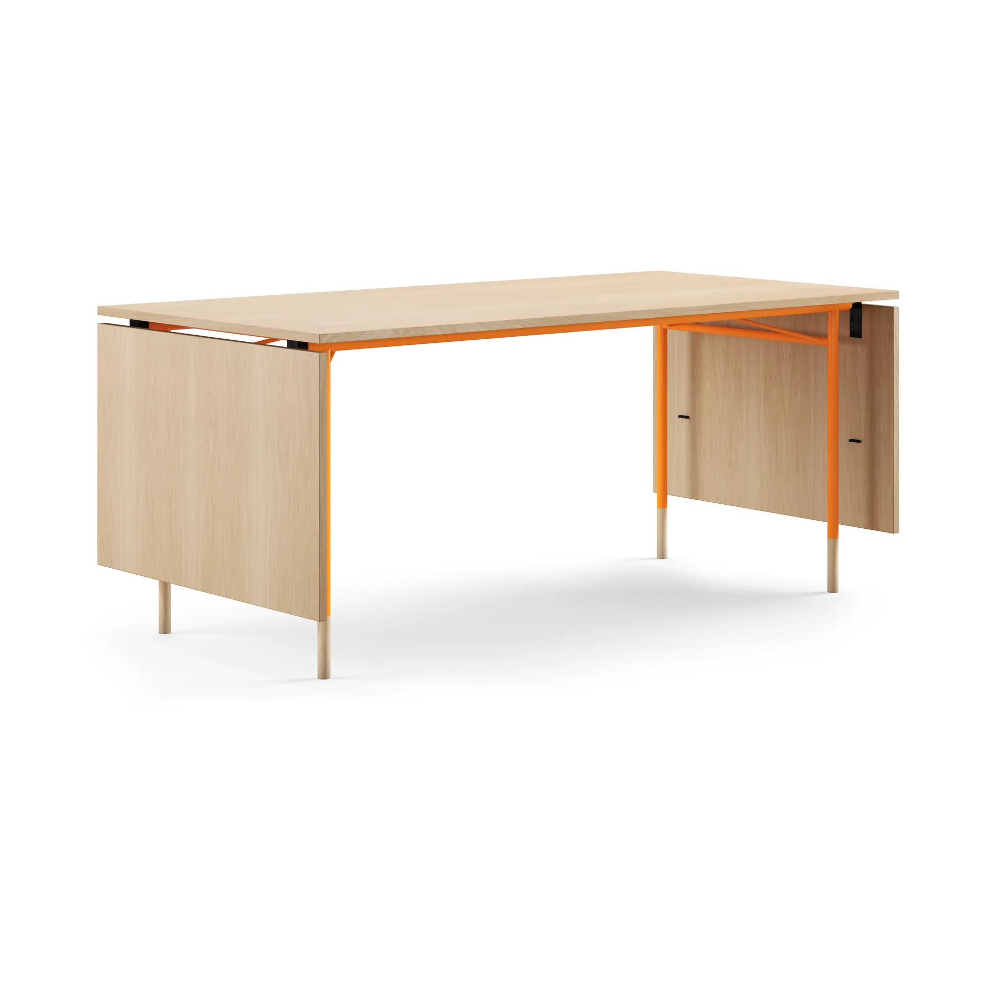 Nyhavn Dining Table matbord med klaffar, Ljus ek-orangea ben House of Finn Juhl