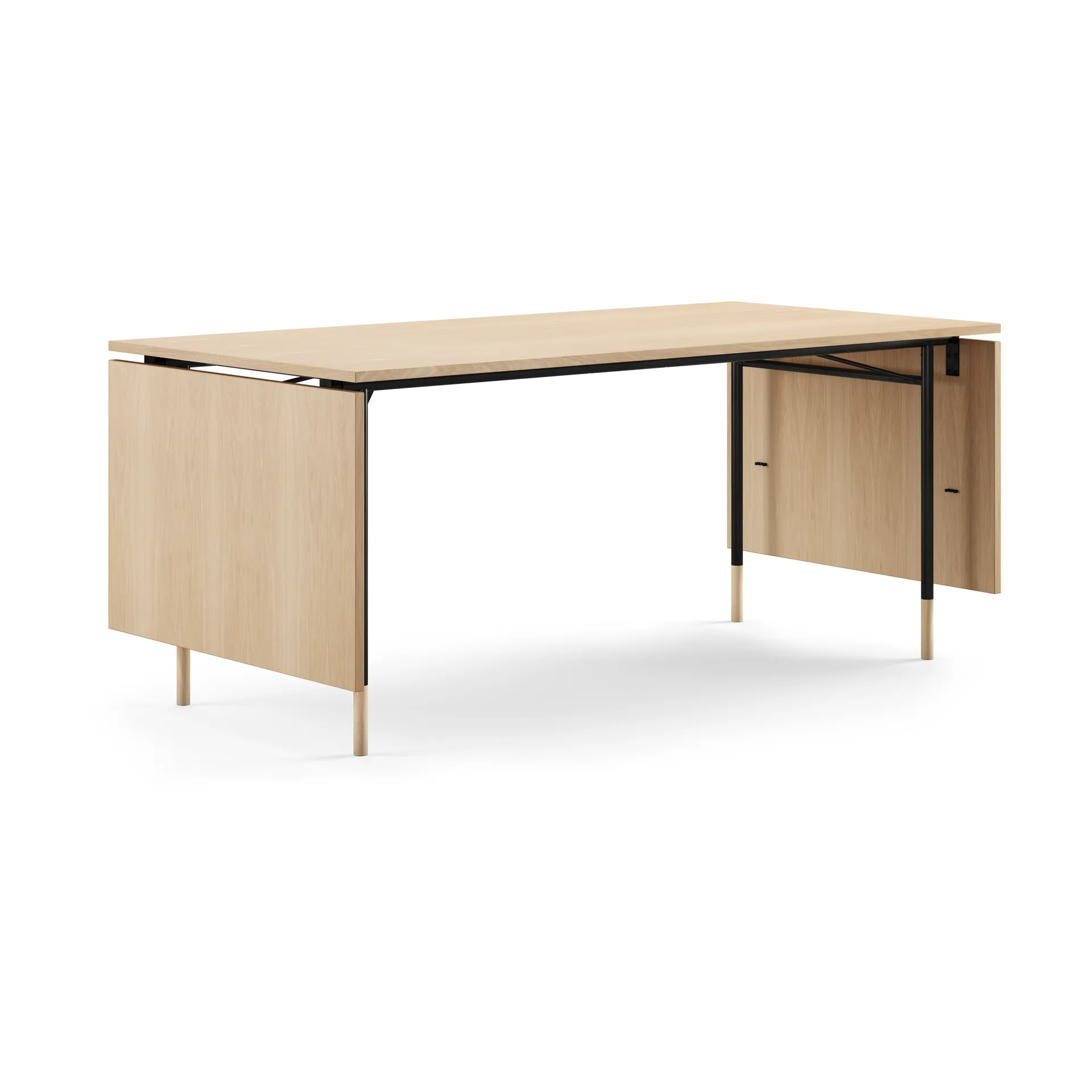 Nyhavn Dining Table matbord med klaffar, Ljus ek-svarta ben House of Finn Juhl