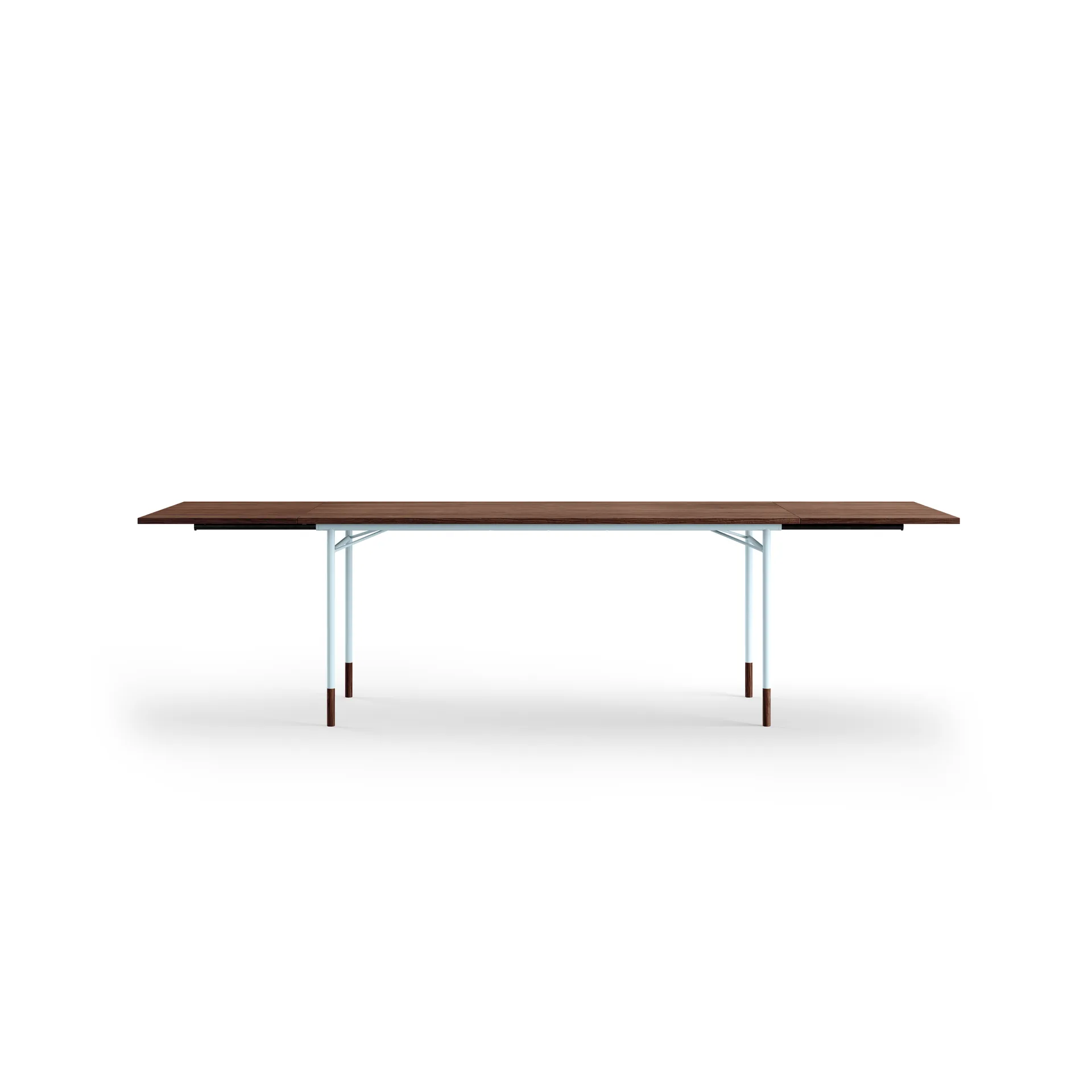 Nyhavn Dining Table matbord med klaffar, Valnöt-ljusblå ben House of Finn Juhl