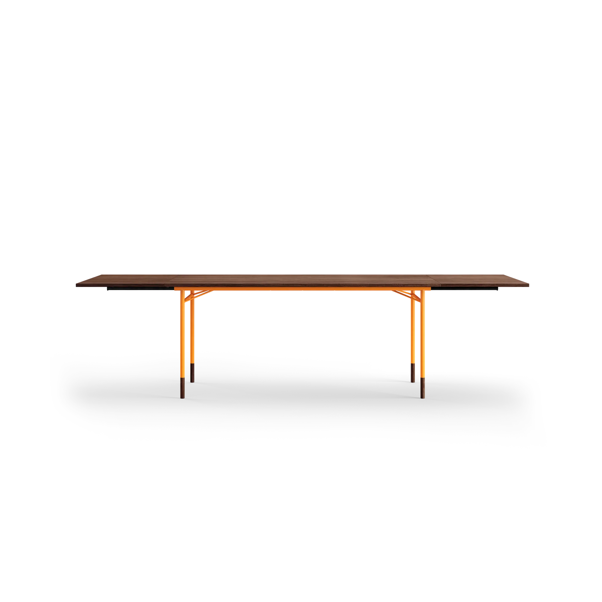 Nyhavn Dining Table matbord med klaffar, valnöt-orange stål House of Finn Juhl