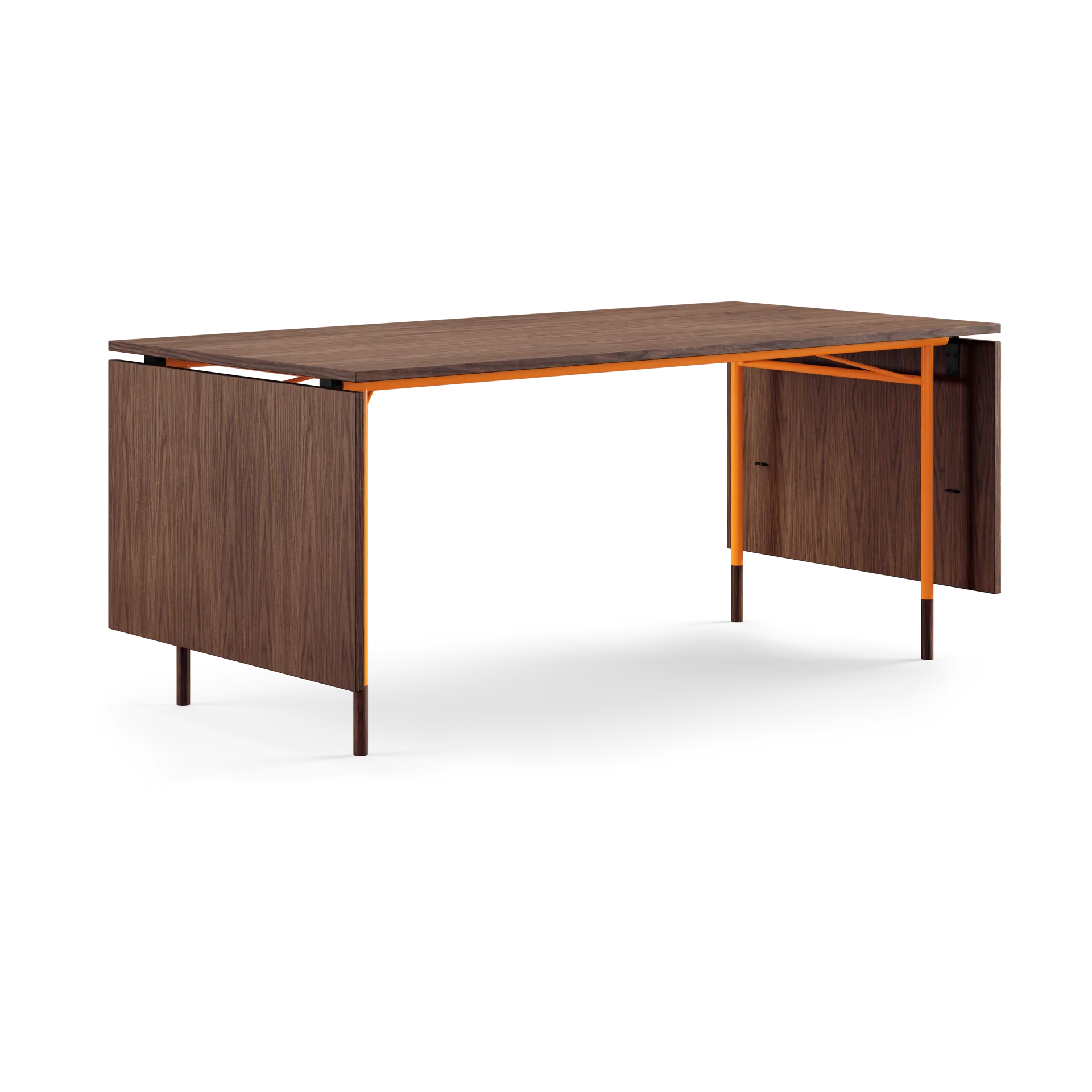 Nyhavn Dining Table matbord med klaffar, valnöt-orange stål House of Finn Juhl