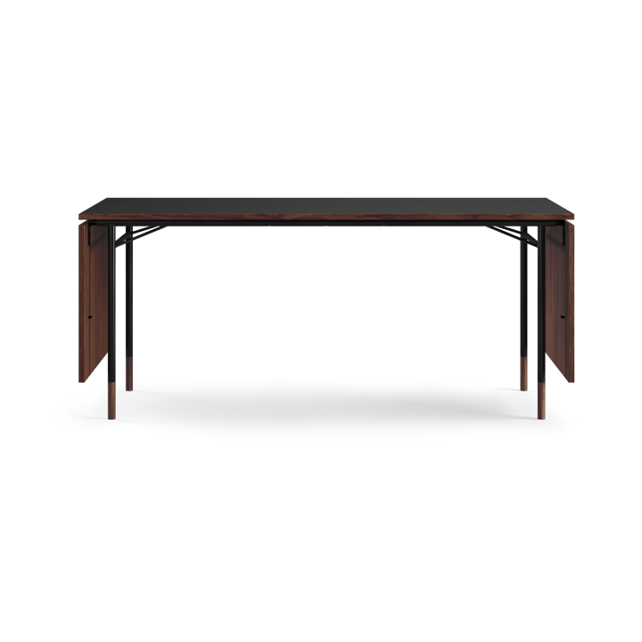 Nyhavn Dining Table matbord med klaffar, Valnöt-svart laminat-svarta ben House of Finn Juhl