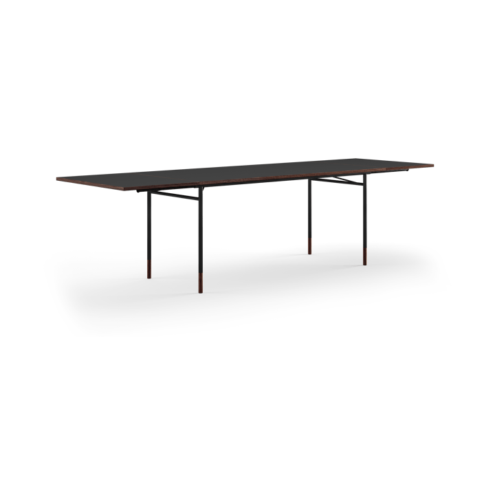 Nyhavn Dining Table matbord med klaffar, Valnöt-svart laminat-svarta ben House of Finn Juhl