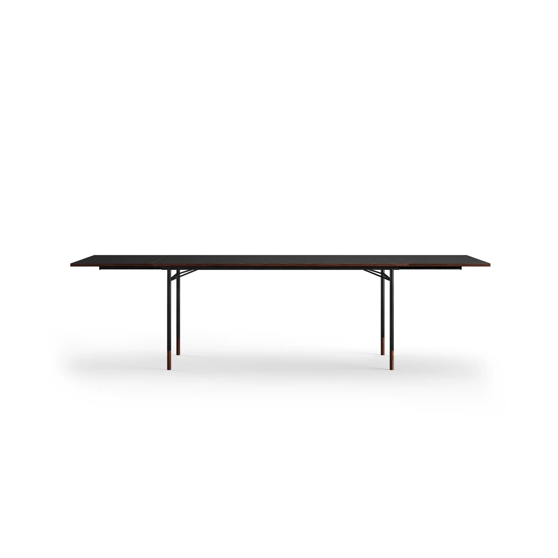 Nyhavn Dining Table matbord med klaffar, Valnöt-svart laminat-svarta ben House of Finn Juhl