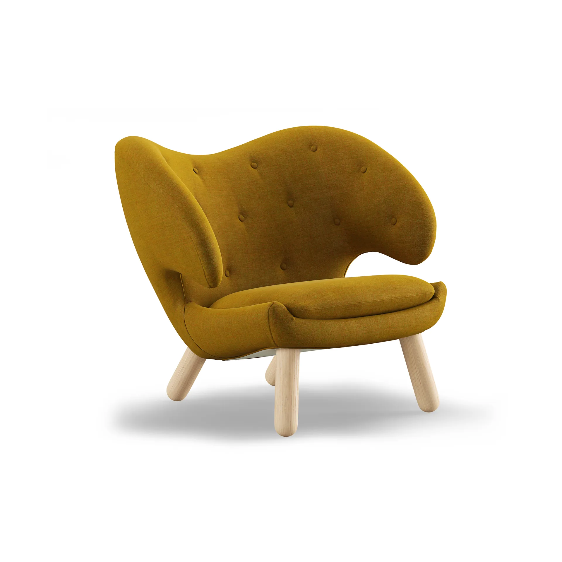 Pelican Chair fåtölj m. knappar, Ljus ek-remix 412 House of Finn Juhl