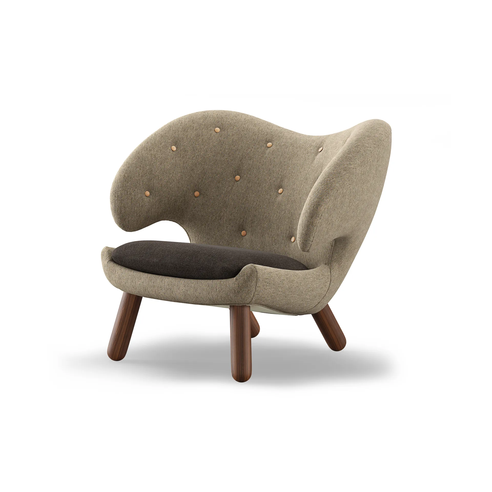 Pelican Chair fåtölj m. knappar, valnöt-Hallingdal 227/376 House of Finn Juhl