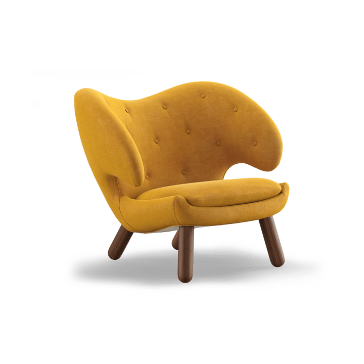 Pelican Chair fåtölj m. knappar - Valnöt-watercolor butterscotch - House of Finn Juhl